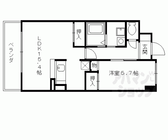 【サンモール西京極】間取