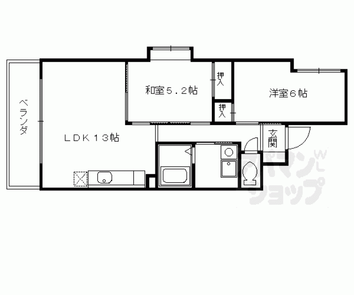 【サンモール西京極】間取