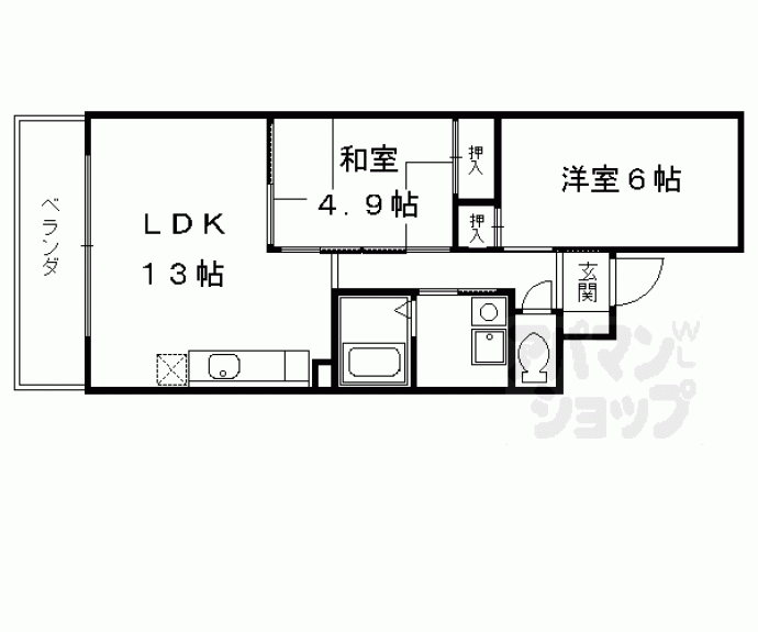 【サンモール西京極】間取