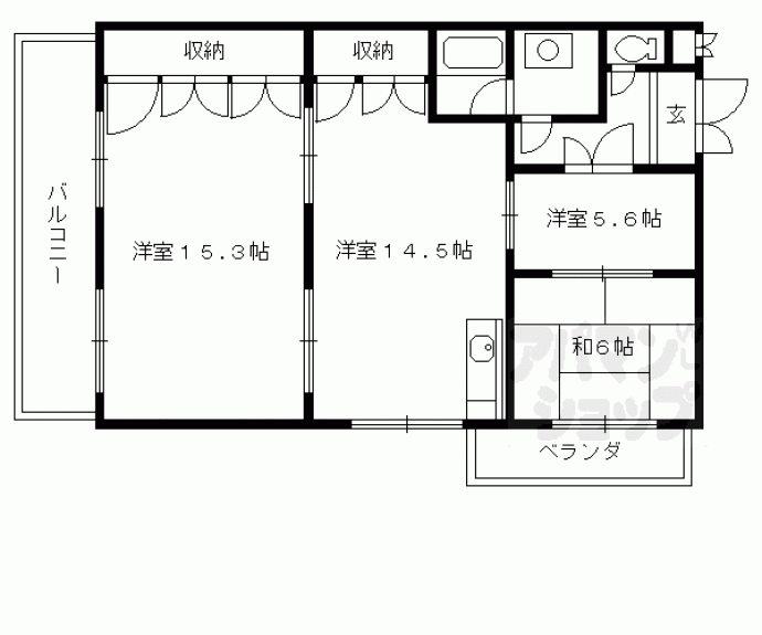 【ルシェール西院】間取