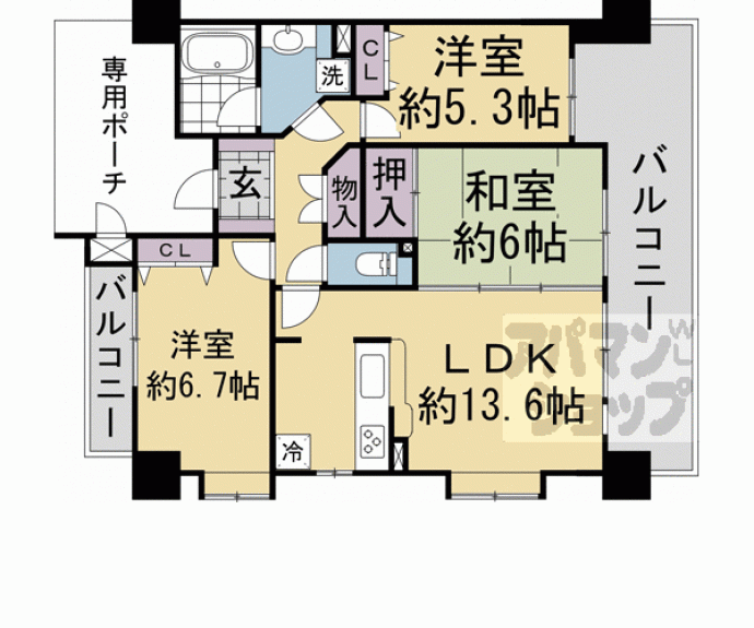 【ライオンズマンション京都雅館】間取