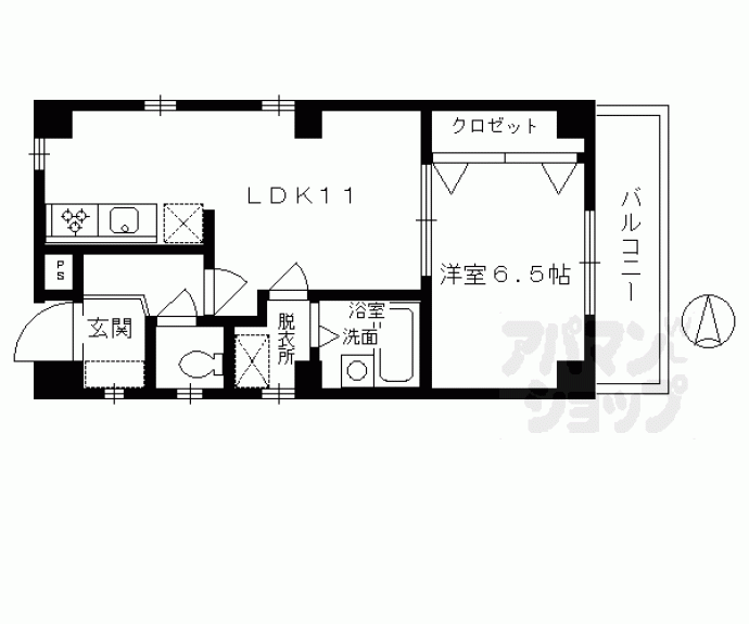 【イーストパレス祇園四条】間取