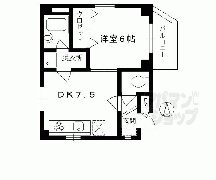 【イーストパレス祇園四条】間取