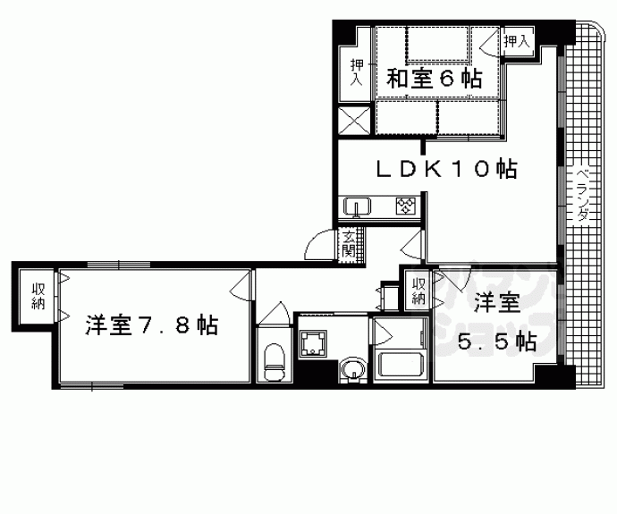 【四条大宮シャトー朝日】間取