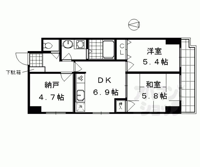 【ライオンズマンション二条高倉】間取