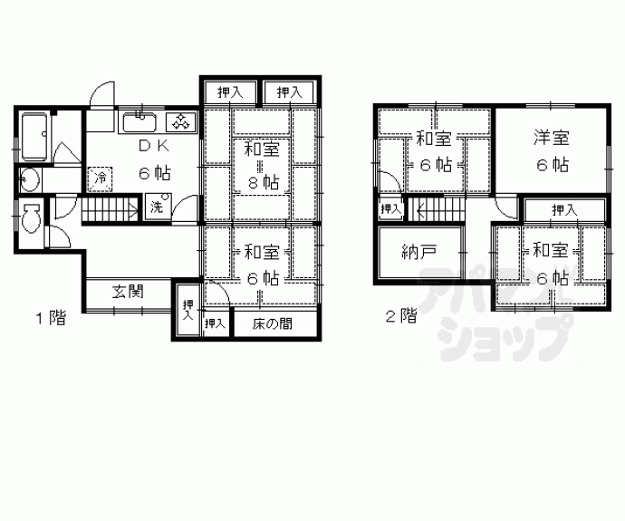 【上高野畑町貸家３３－８】間取