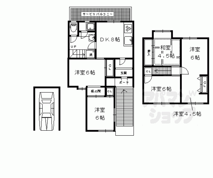 【岩倉村松町貸家９－２１】間取