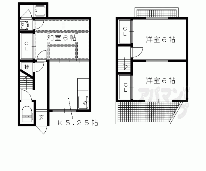 【上高野畑ヶ田町貸家９－７】間取