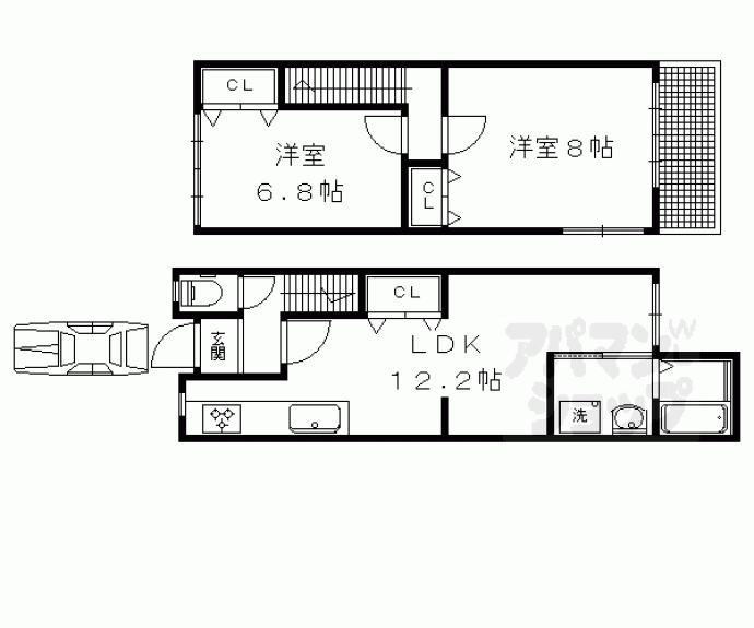 【田中西樋ノ口町貸家３０－８】間取