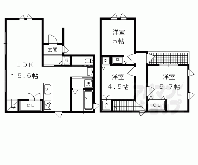 【北白川戸建て】間取