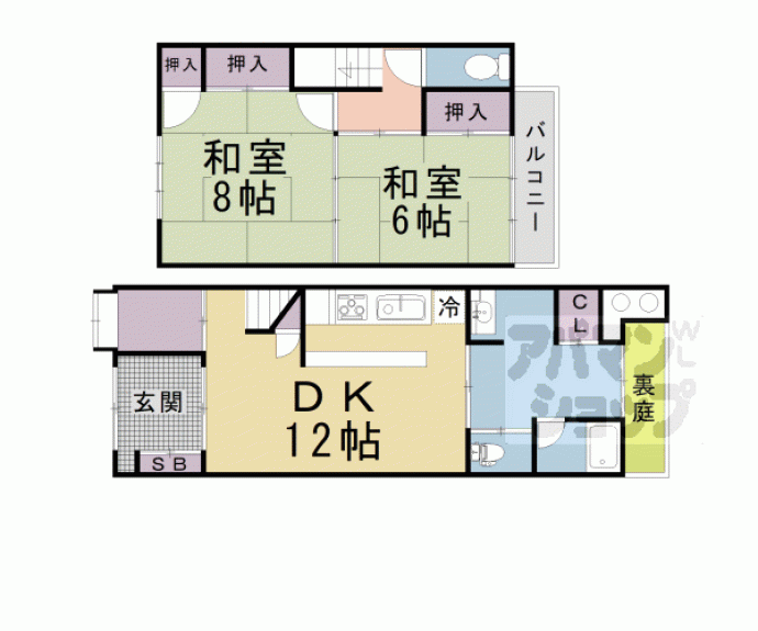 【南禅寺下河原町貸家１－３－２】間取