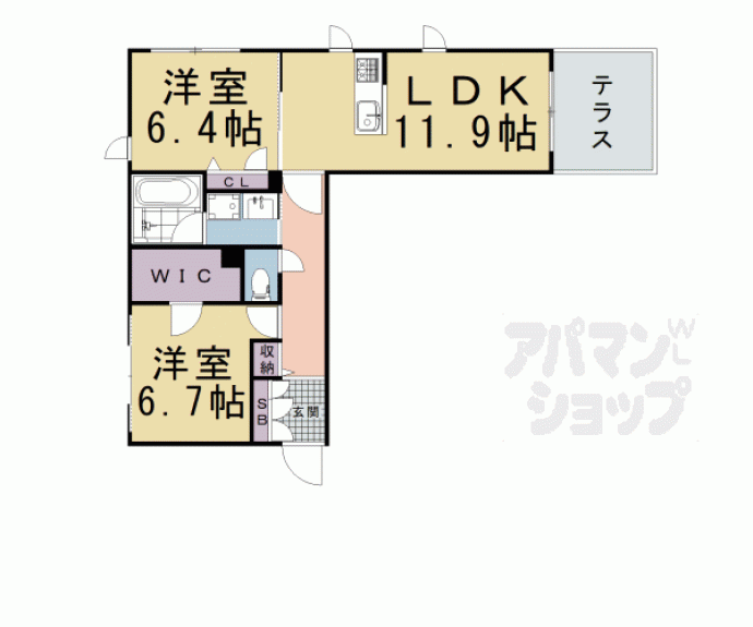 【シャーメゾン京　御所ノ内Ａ】間取