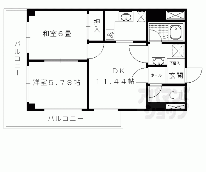 【ライオンズマンション京都河原町第２】間取