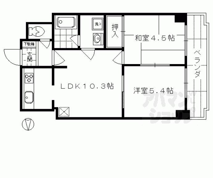 【ライオンズマンション京都河原町第２】間取