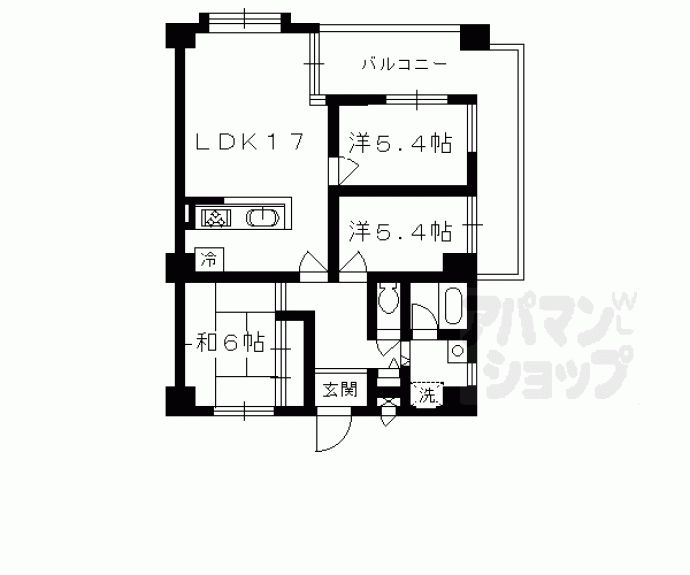 【シャリマー五条】間取