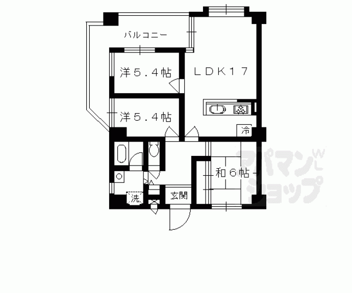 【シャリマー五条】間取