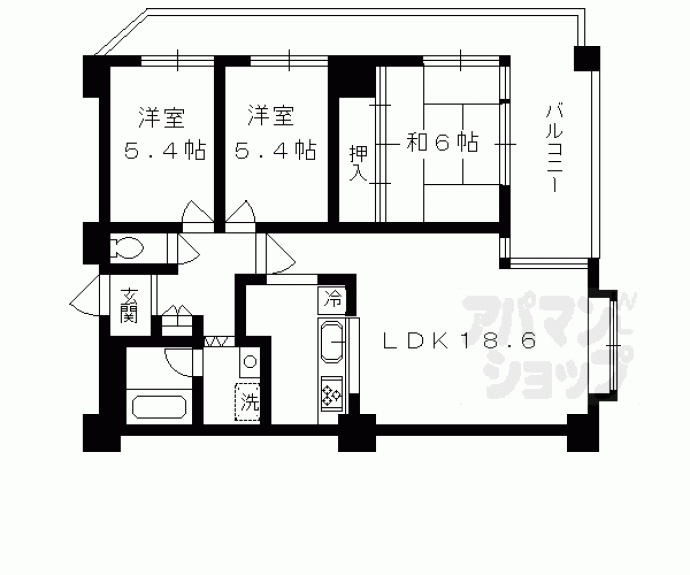 【シャリマー五条】間取