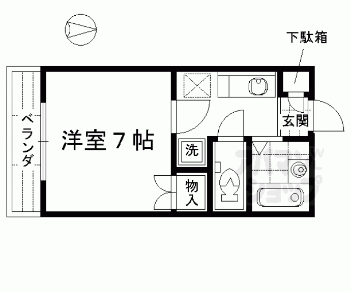 【中井マンション新烏丸】間取