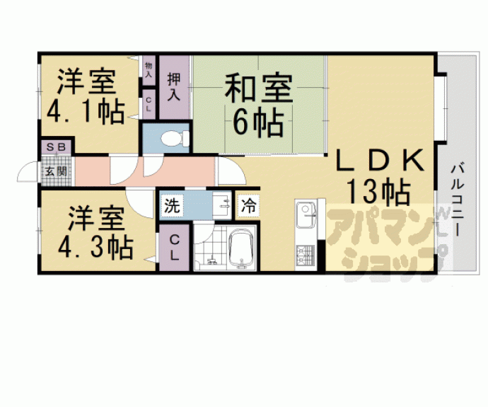 【朝日プラザ伏見桂川】間取