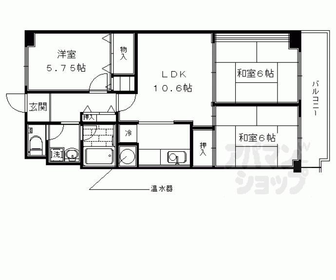 【コープ野村京都南】間取