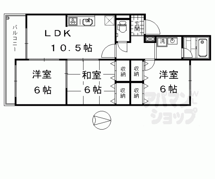 【シャトレ月輪】間取