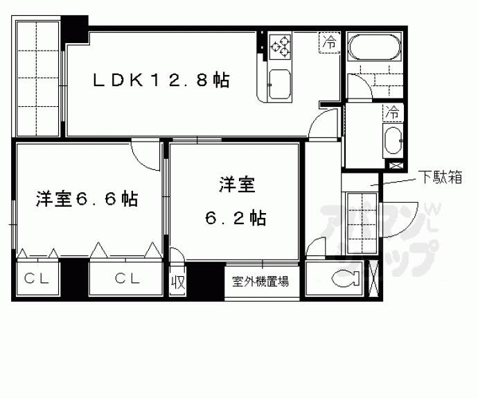 【ビレイユ河原町五条】間取