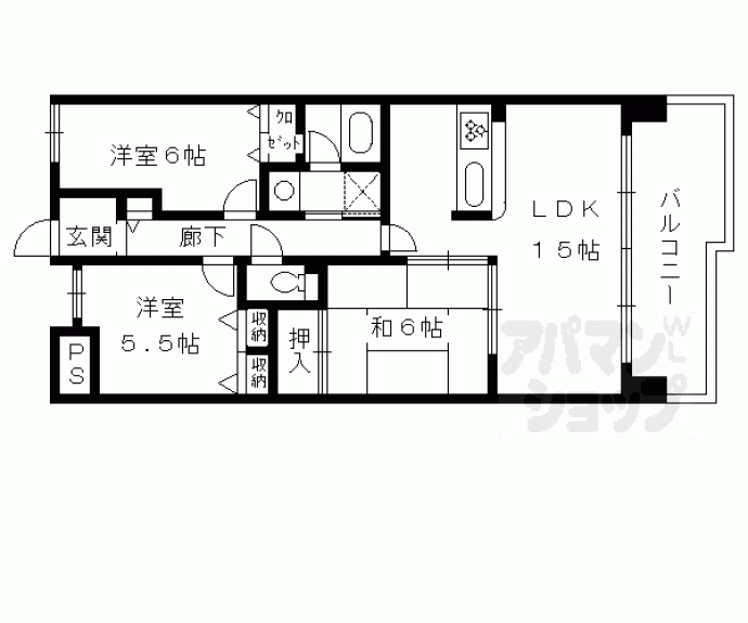 【パデシオン宇治木幡Ⅱ番館】間取