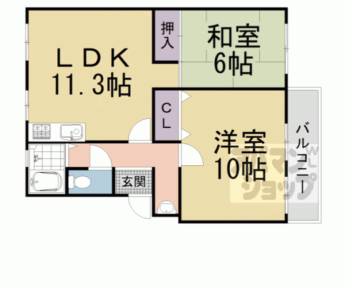 【構口マンション】間取