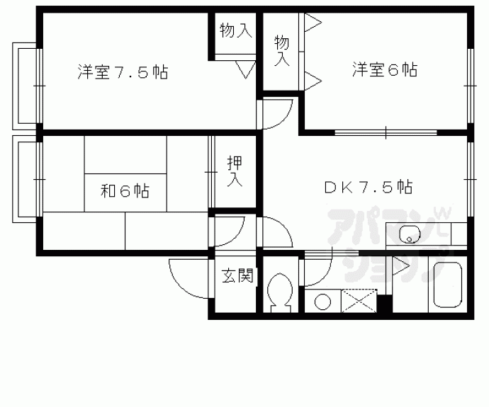 【由福ハウス木幡Ａ棟】間取