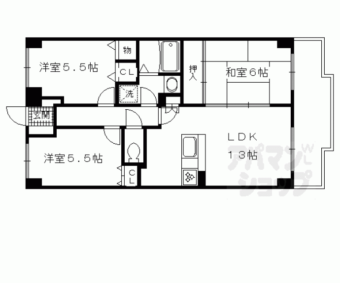 【ベル・アーバニティ伏見桃山東】間取