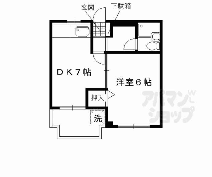 【サンロイヤル七瀬川】間取