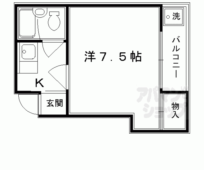 【ポケットコート門跡町】間取