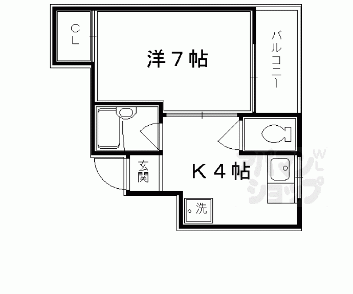 【ポケットコート門跡町】間取