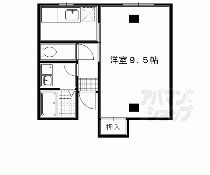 【ポケットコート門跡町】間取