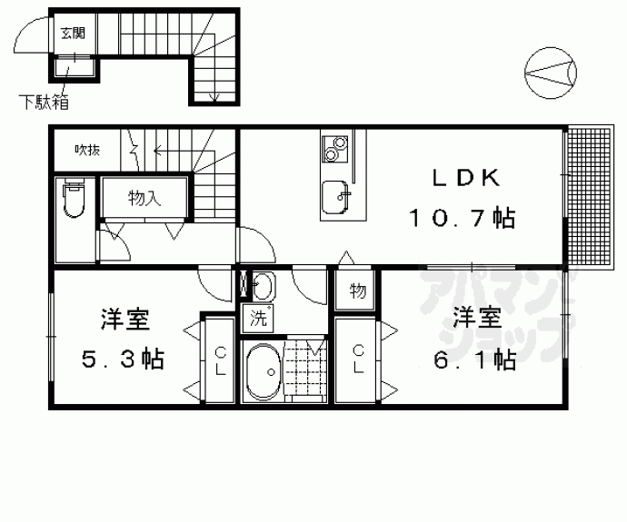 【ラ・ペ下鴨葵】間取