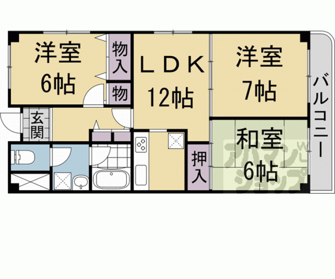 【コトーハイツ伏見稲荷　Ｂ棟】間取