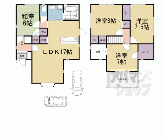 【御蔵山ＴＡ貸家】間取