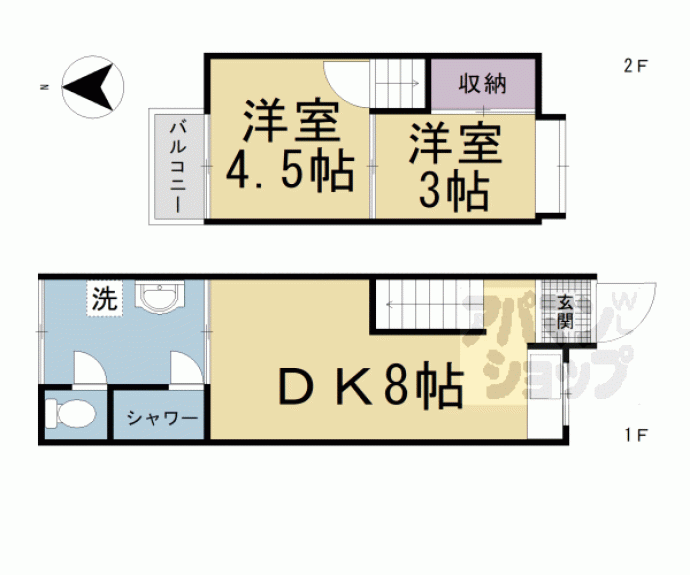 【八幡長町貸家】間取