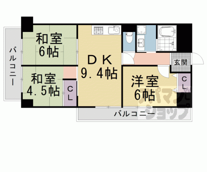 【日商岩井丸太町高陽院ハイツ】間取