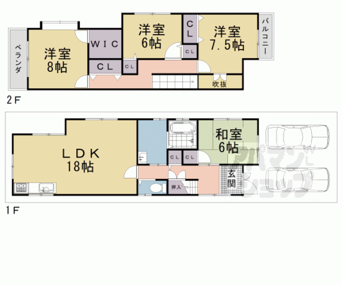 【下鳥羽南円面田町貸家】間取