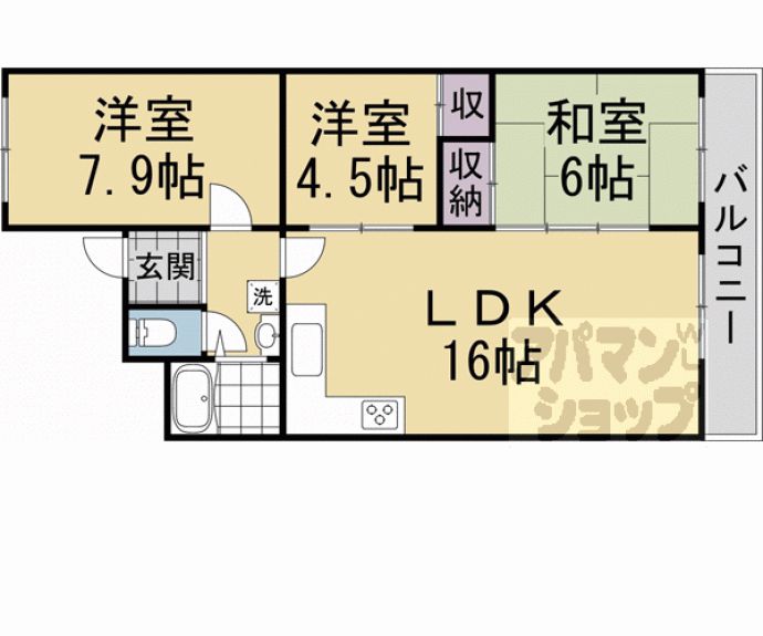 【ファミール伏見 B棟】間取