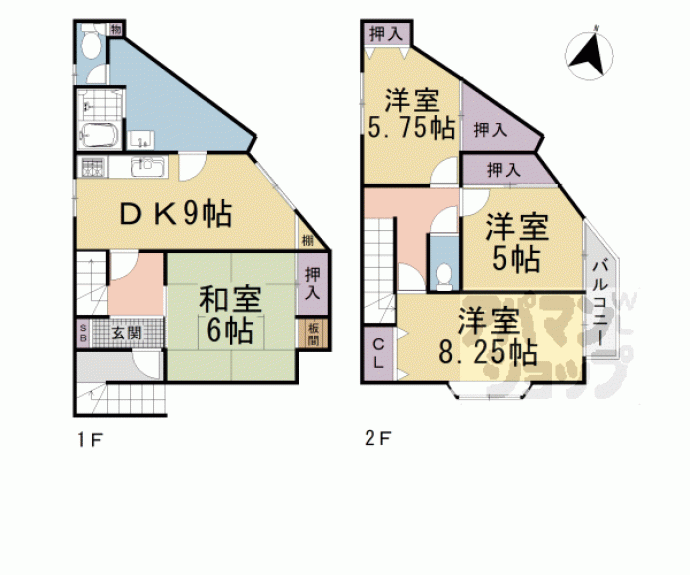 【深草大亀谷万帖敷町貸家】間取