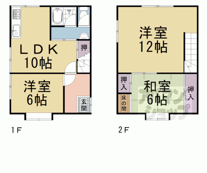 【木幡御蔵山貸家】間取