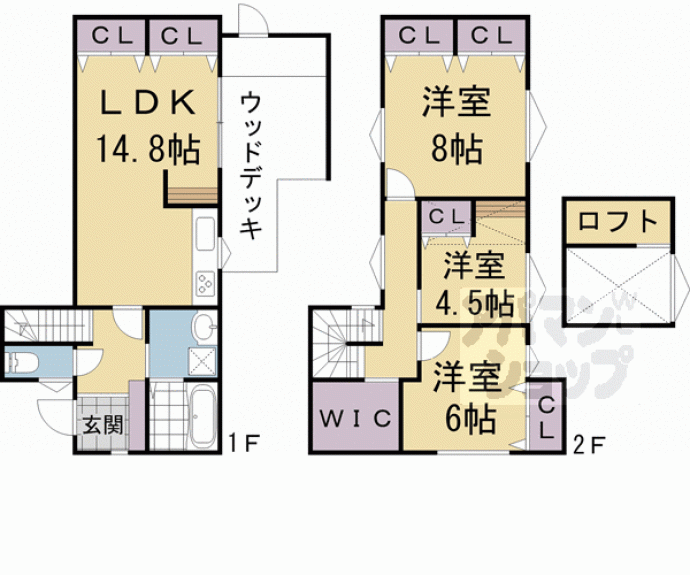 【深草極楽寺町中井貸家】間取