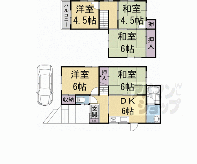 【伊勢田町貸家】間取