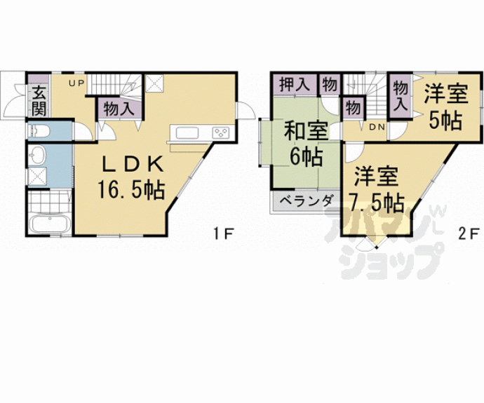 【岩倉花園町６１－７貸家】間取