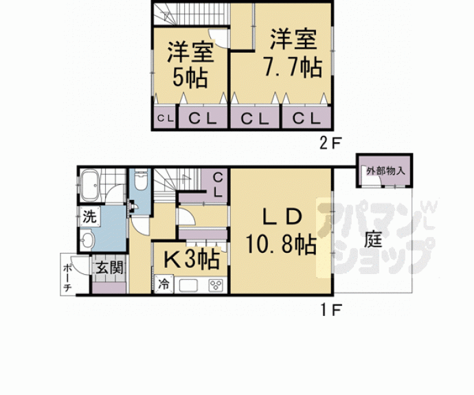 【下鴨膳部町貸家】間取