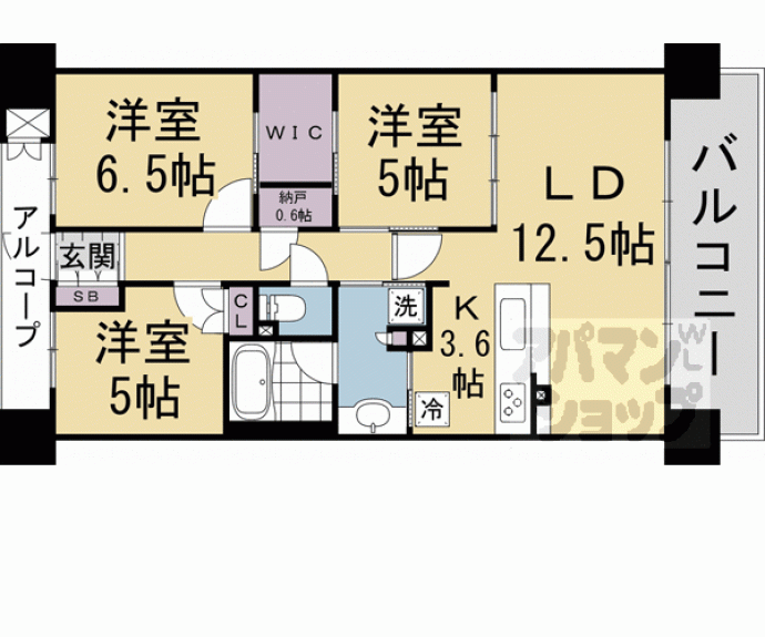 【ブランズ六地蔵ユニハイム】間取