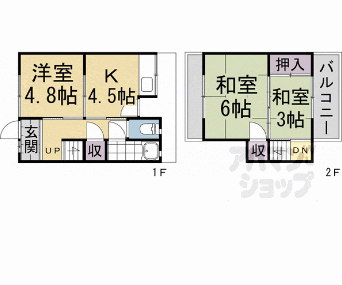 【小倉町南堀池貸家】間取