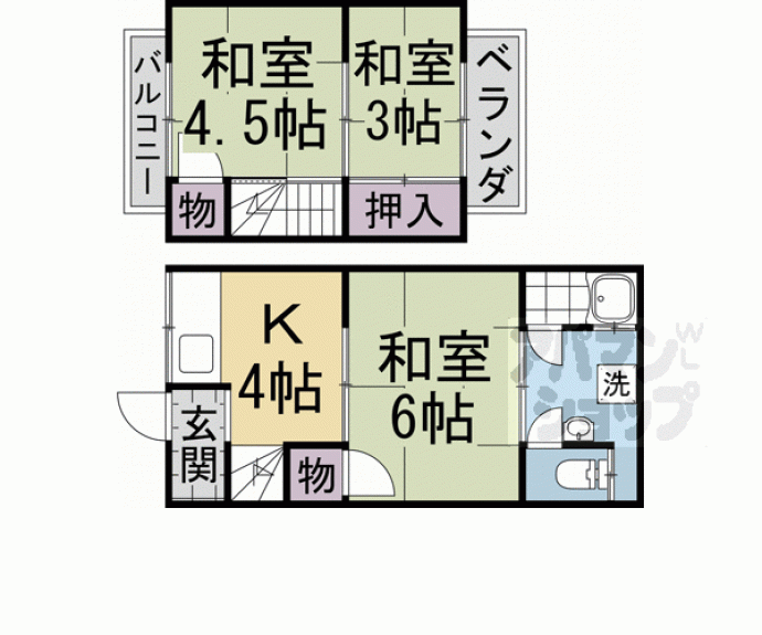 【小倉町南堀池貸家】間取